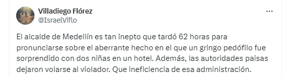 Usuarios de redes sociales criticaron al alcalde Gutiérrez y la forma en la que manejó la crisis - crédito @Sanaalyy/X