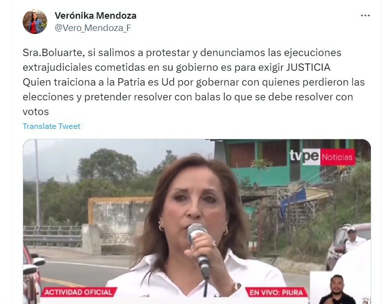 Pronunciamiento de Verónika Mendoza