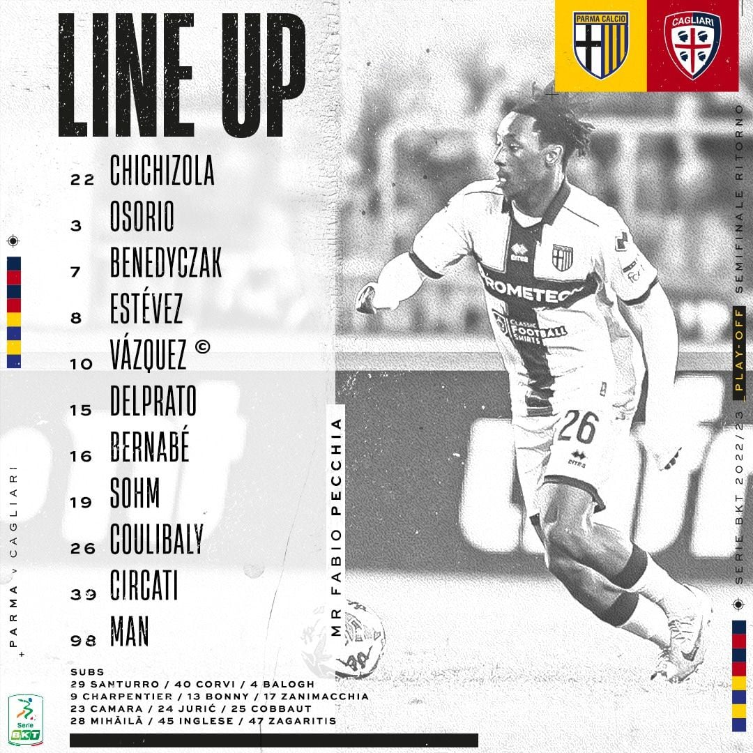 Cagliari vs Parma: formación del 'cruzado' para duelo por las semifinales play off de la Serie B