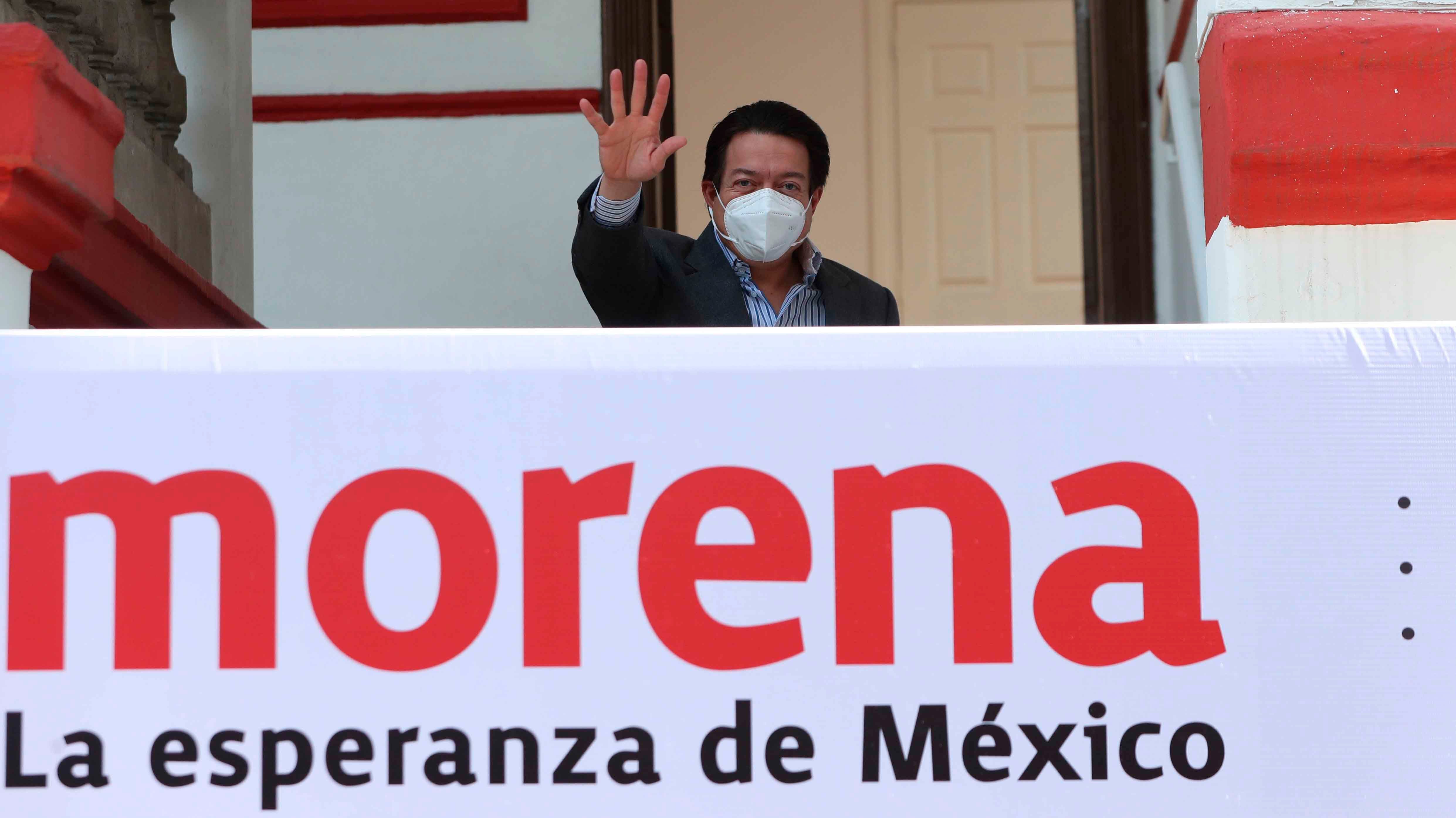 The leader of the National Regeneration Party (Morena) Mario Delgado greets after a press conference, in Mexico City (Mexico). EFE/Mario Guzman/Archive