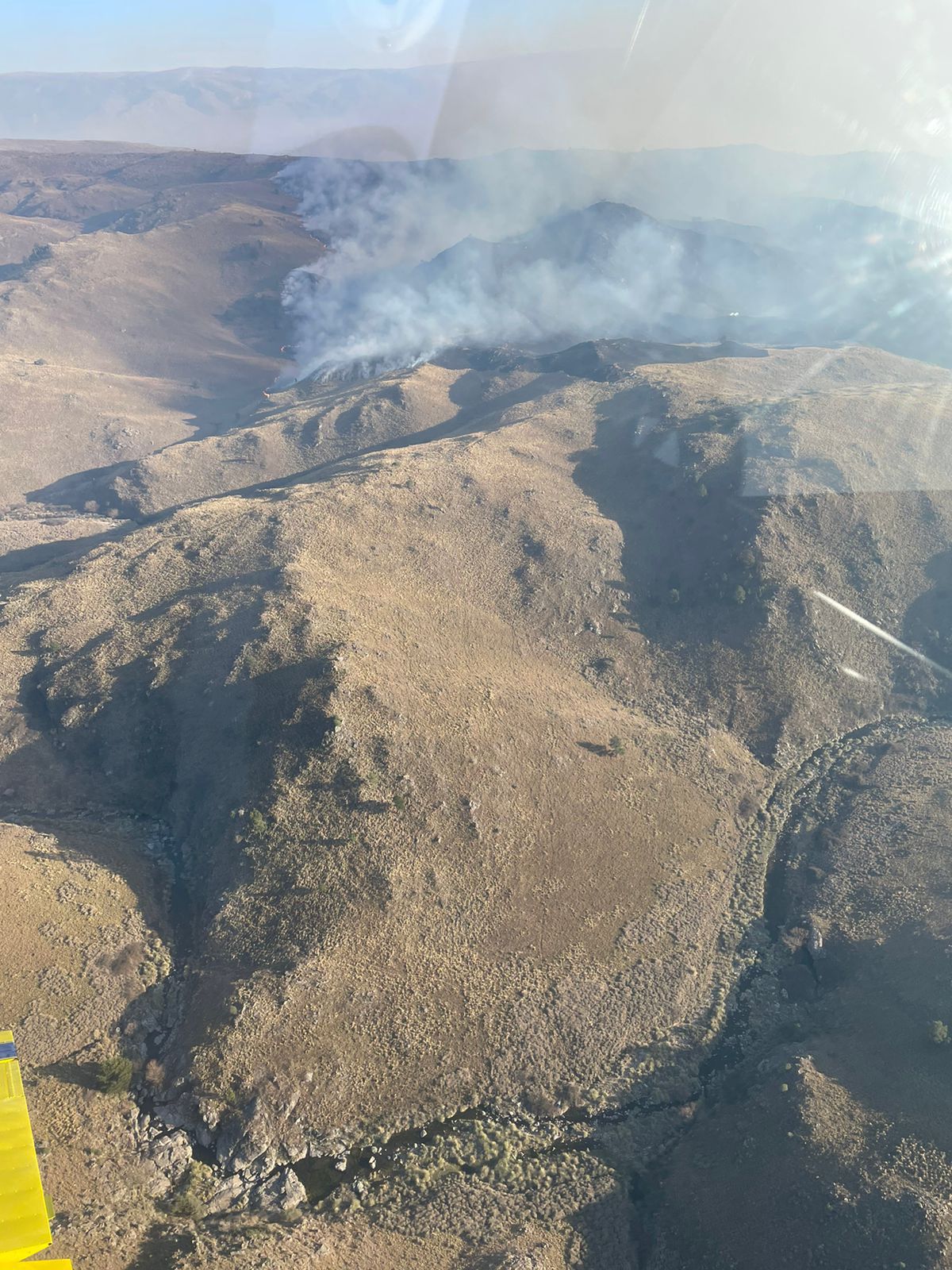 Vista aérea de los incendios en Córdoba, Loma Alta (Ministerio de Gobierno y Seguridad)