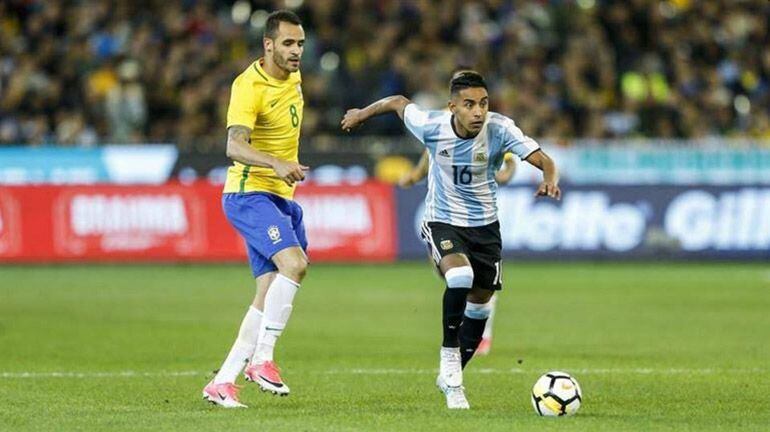 José Luis Gómez fue titular en la Selección en el inicio de la Era Sampaoli, ante Brasil, en un amistoso disputado en Melbourne