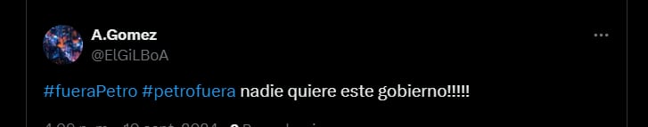 Al parecer nadie quiere al Gobierno de Gustavo Petro - crédito redes sociales/X