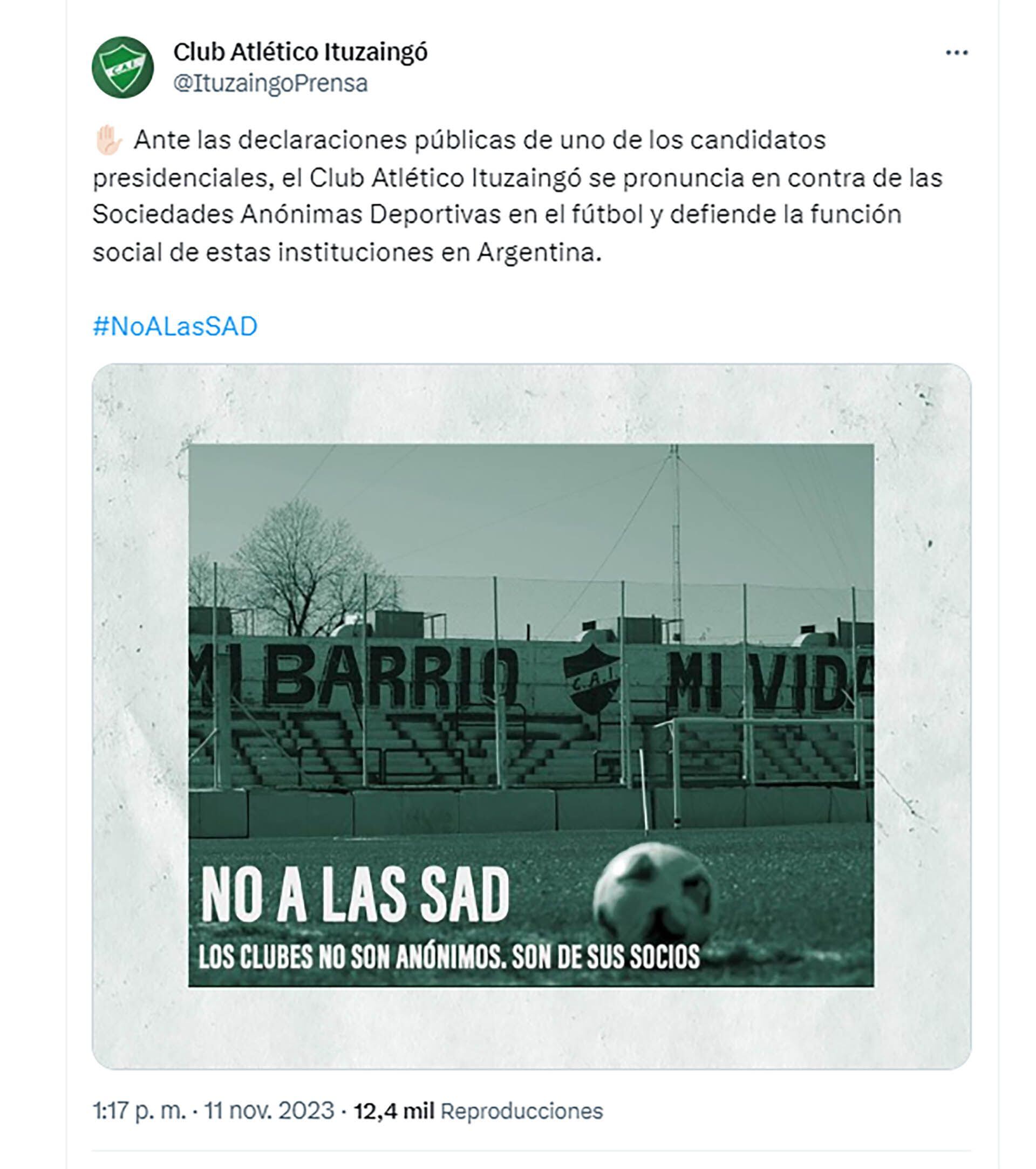 Un club del fútbol argentino anunció que deja en libertad de acción a todo  su plantel - Infobae