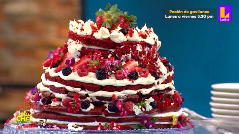 Así quedó la torta red velvet de los participantes en 'El Gran Chef Famosos'.