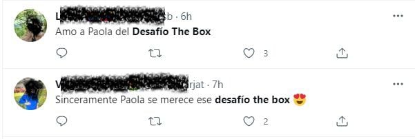 Reacciones en Twitter Desafío The Box. Foto: Twitter