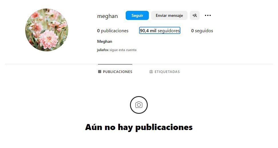 Aún sin ninguna publicación, Meghan Markle ya tiene más de 90 mil seguidores en Instagram
Foto: Instagram/meghan