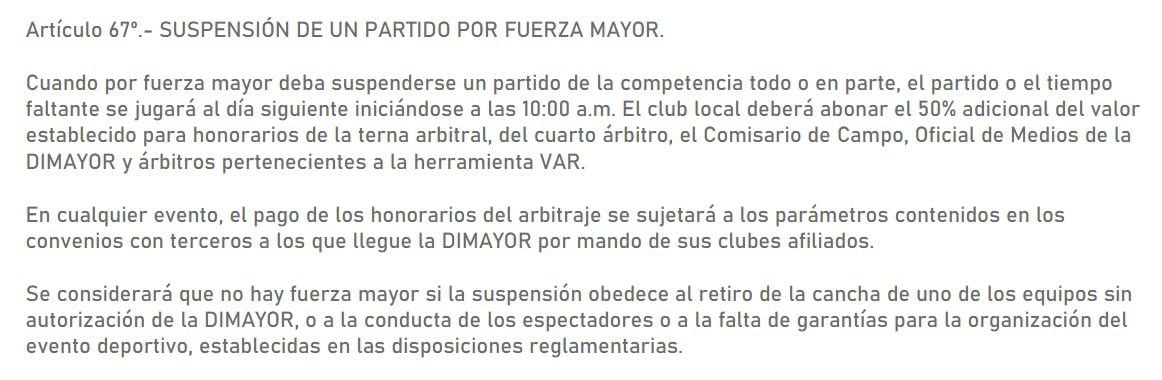 El reglamento de la Liga BetPlay señala que los actos violentos de hinchas son causales de suspensiones que no son por fuerza mayor - crédito Dimayor