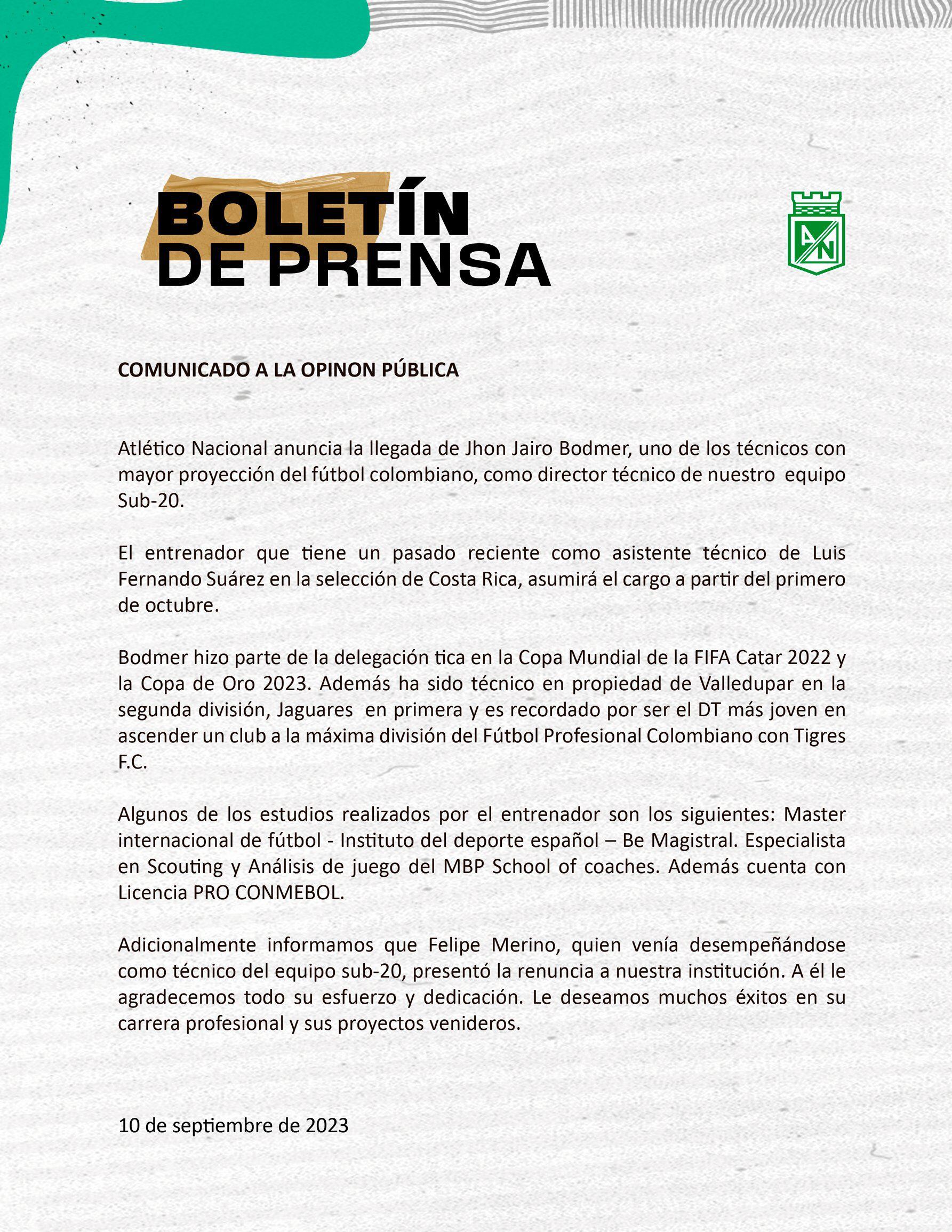 Jhon Jairo Bodmer para Nacional