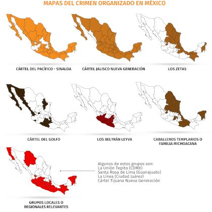 Crimen organizado en México (Mapa: Infobae)