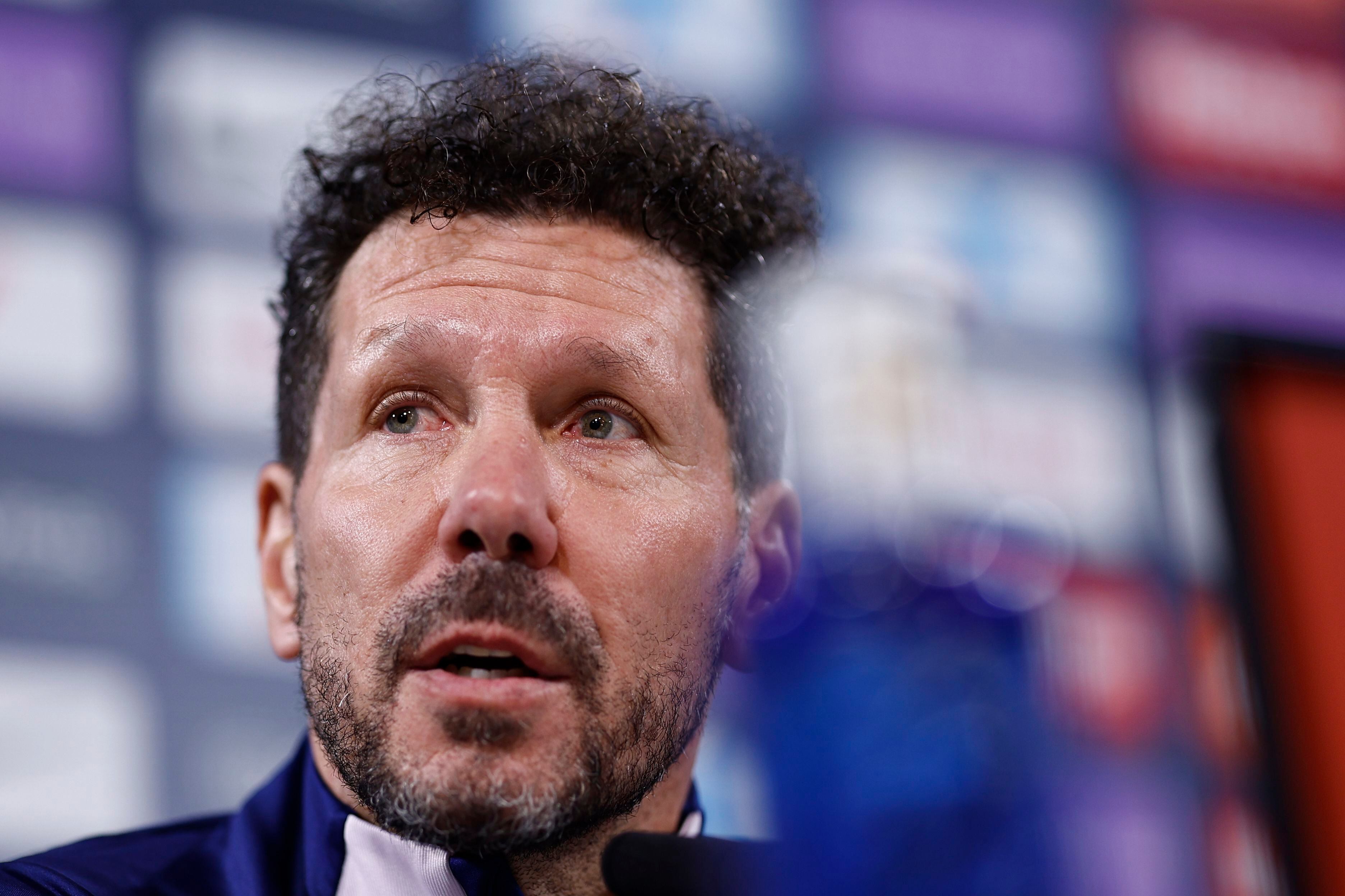 Simeone, durante la rueda de prensa de este viernes. EFE/Rodrigo Jiménez
