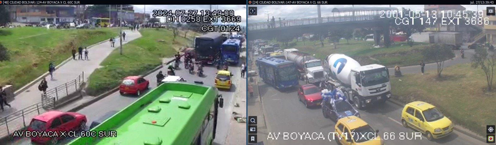 Se reportan trancones en el sur de Bogotá - crédito @BogotaTransito/X