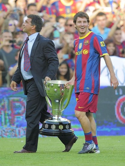 El gran objetivo de Joan Laporta: convencer a Lionel Messi de continuar (Foto: AFP)