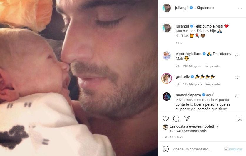 Recientemente Julian Gil señaló que su hijo tal vez no sabe ni quien es (Foto: Instagram de Julián Gil)