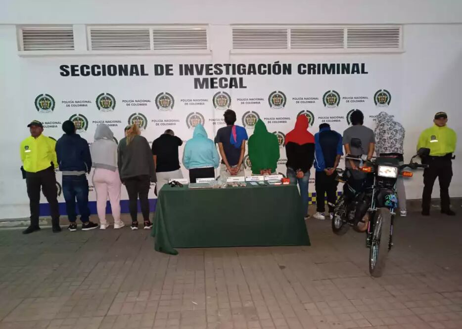 La banda criminal habría estado involucrada por padres, hija y yerno, según indicaron las autoridades- crédito Policía Metropolitana de Cali