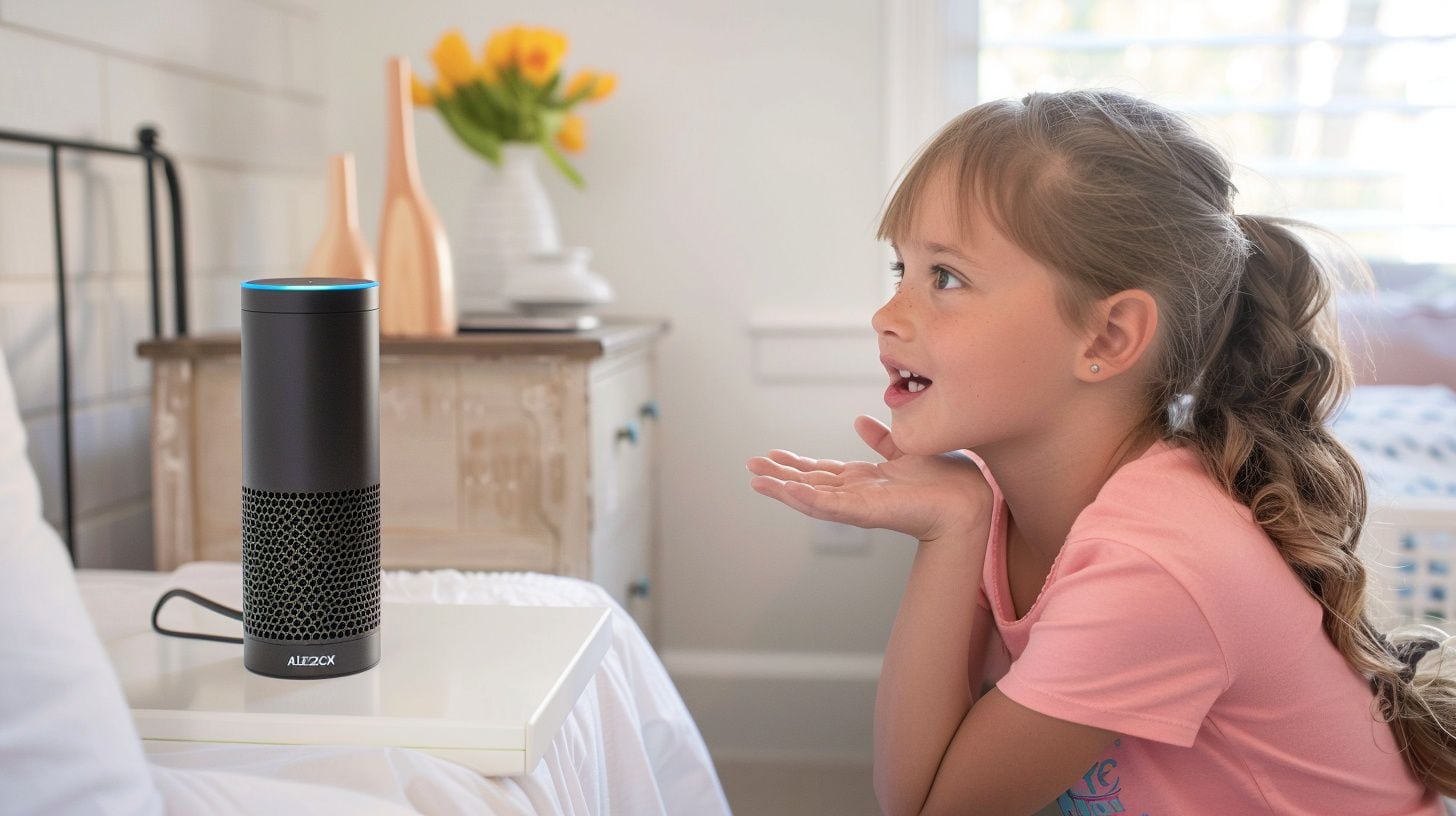 Una joven niña de menos de 10 años conversa con Alexa en su hogar - (Imagen Ilustrativa Infobae)