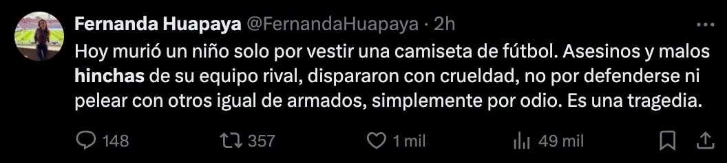 Usuarios manifiestan su indignación por ataques de bala a niños en medio de gresca entre hinchas de Alianza Lima y Universitario de Deportes.