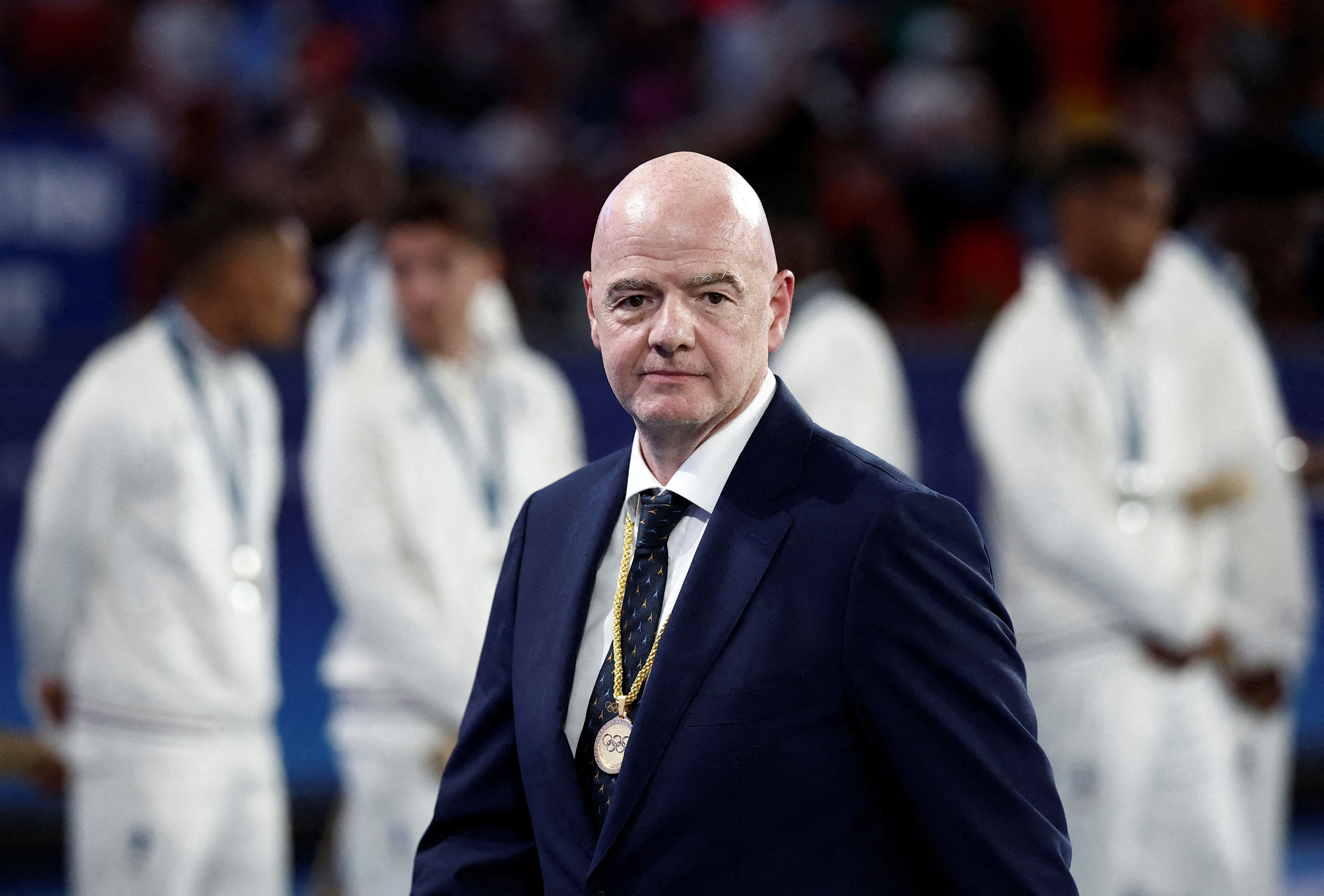 Gianni Infantino durante los Juegos Olímpicos 2024. (Benoit Tessier/REUTERS)