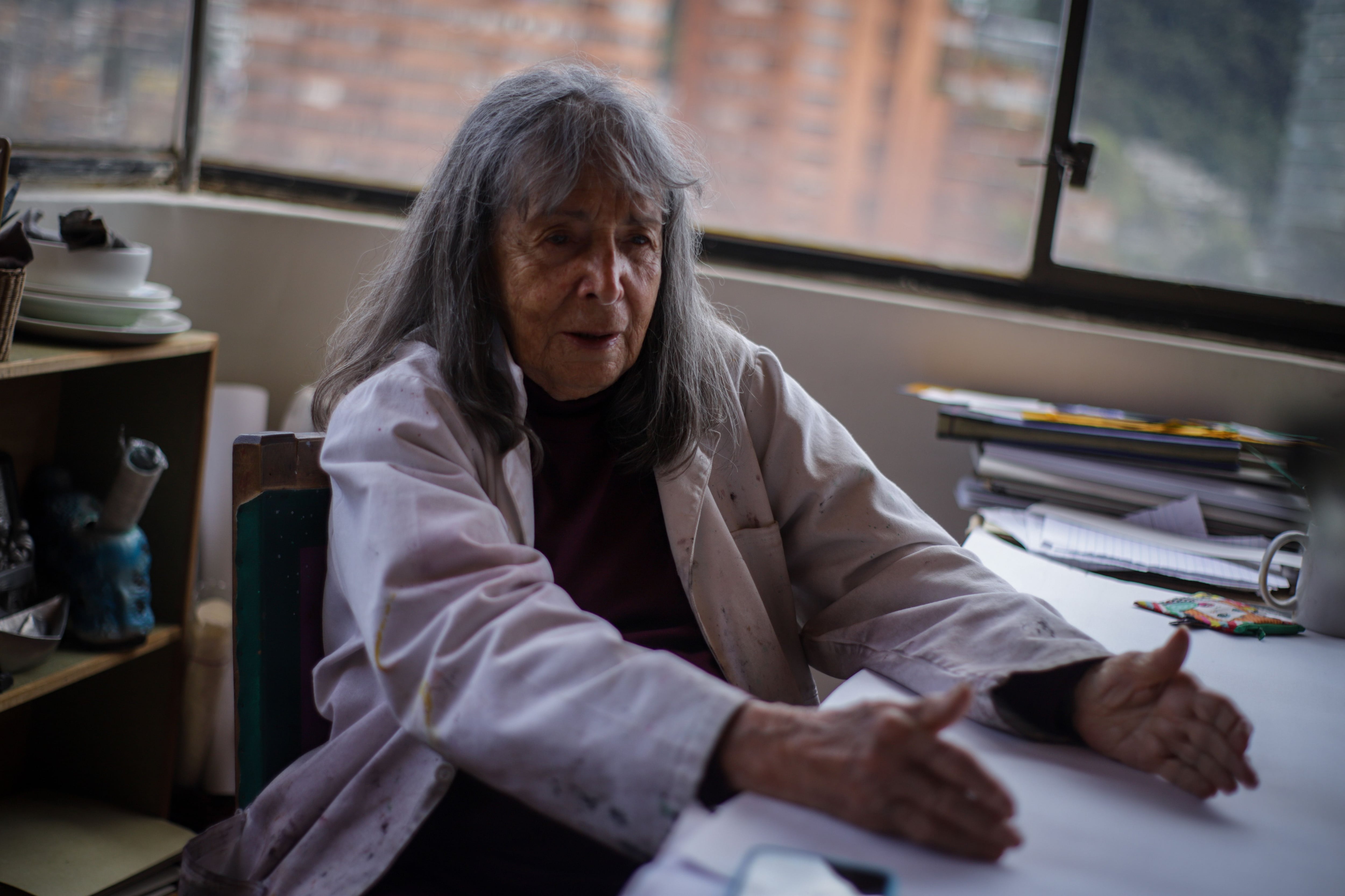 La más reciente exposición de Beatriz González se inauguró el 10 de noviembre, en Casas Riegner. Foto: Álvaro Tavera, Colprensa.