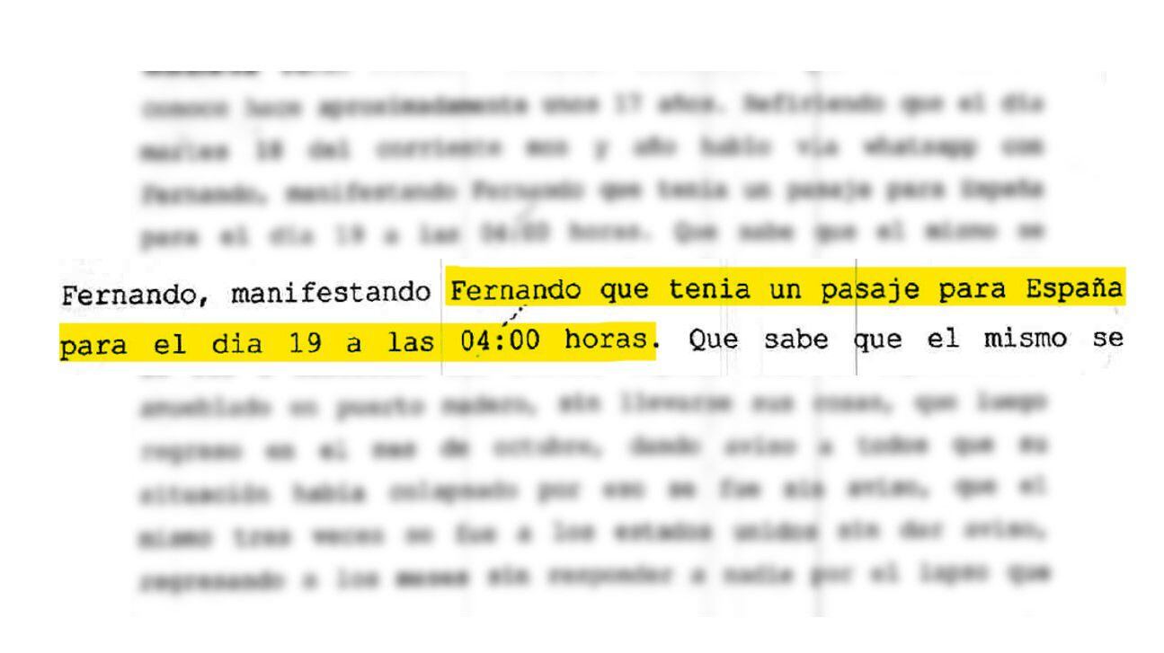 “fernando Tenía Un Pasaje Comprado Para Irse A España” La Declaración Clave De Uno De Los 3149