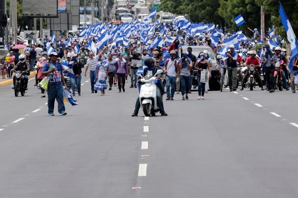 Una manifestación en contra del gobierno de Daniel Ortega en Managua (Oswaldo Rivas/Reuters)