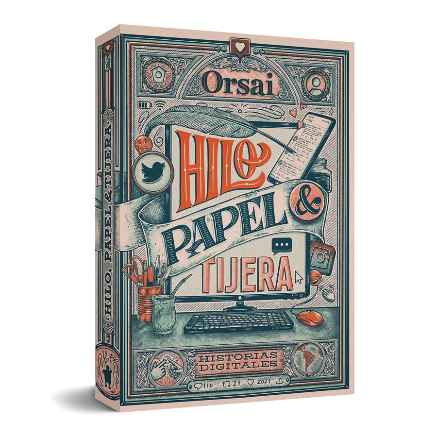 Capa de 'Thread, paper and scissors (histórias digitais) ', criada pelo artista Emiliano Renzi. Foto: Editorial Orsai