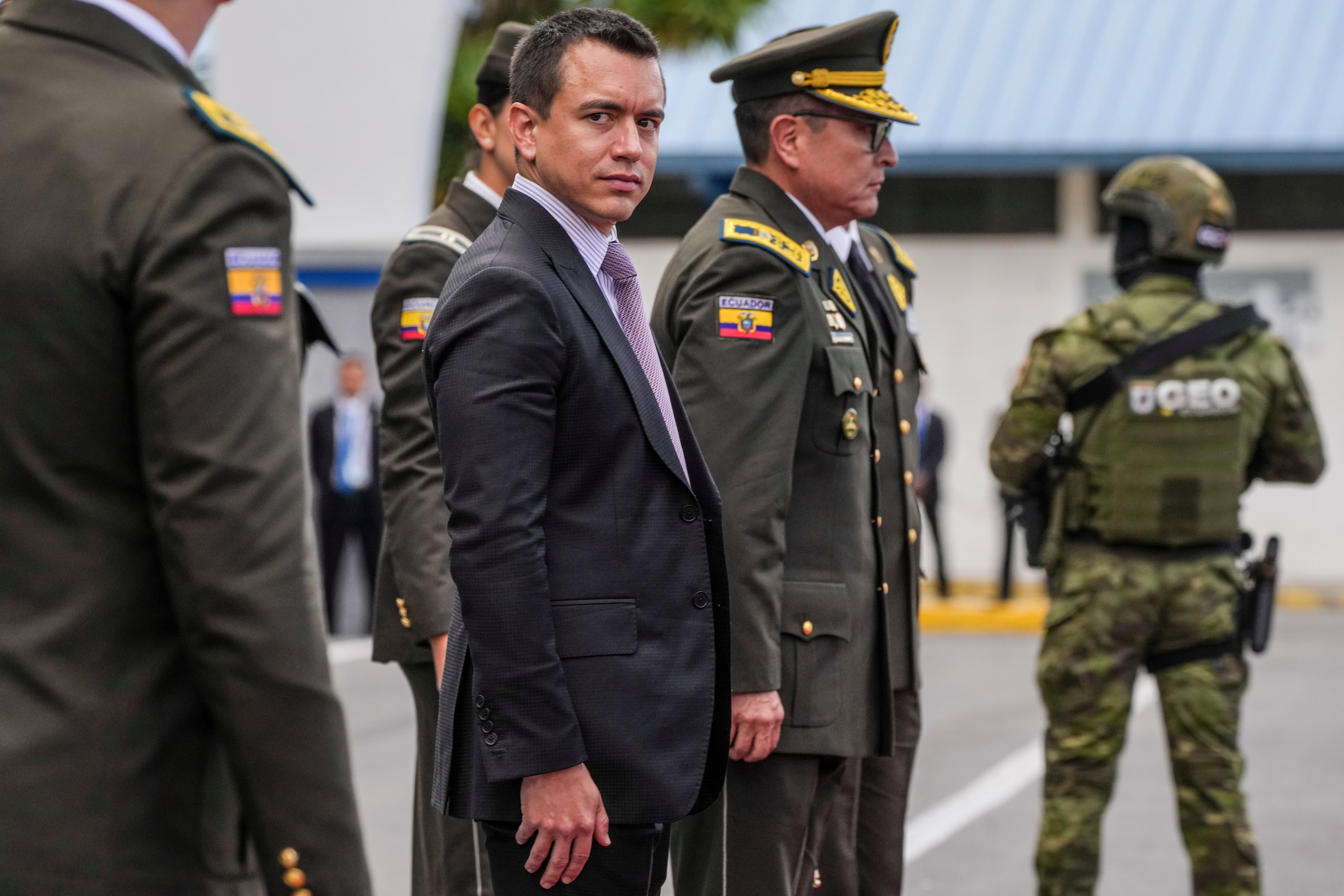 El presidente de Ecuador, Daniel Noboa, destacó la ayuda de EEUU para hacer frente a la violencia en el país (AP Foto/Dolores Ochoa)