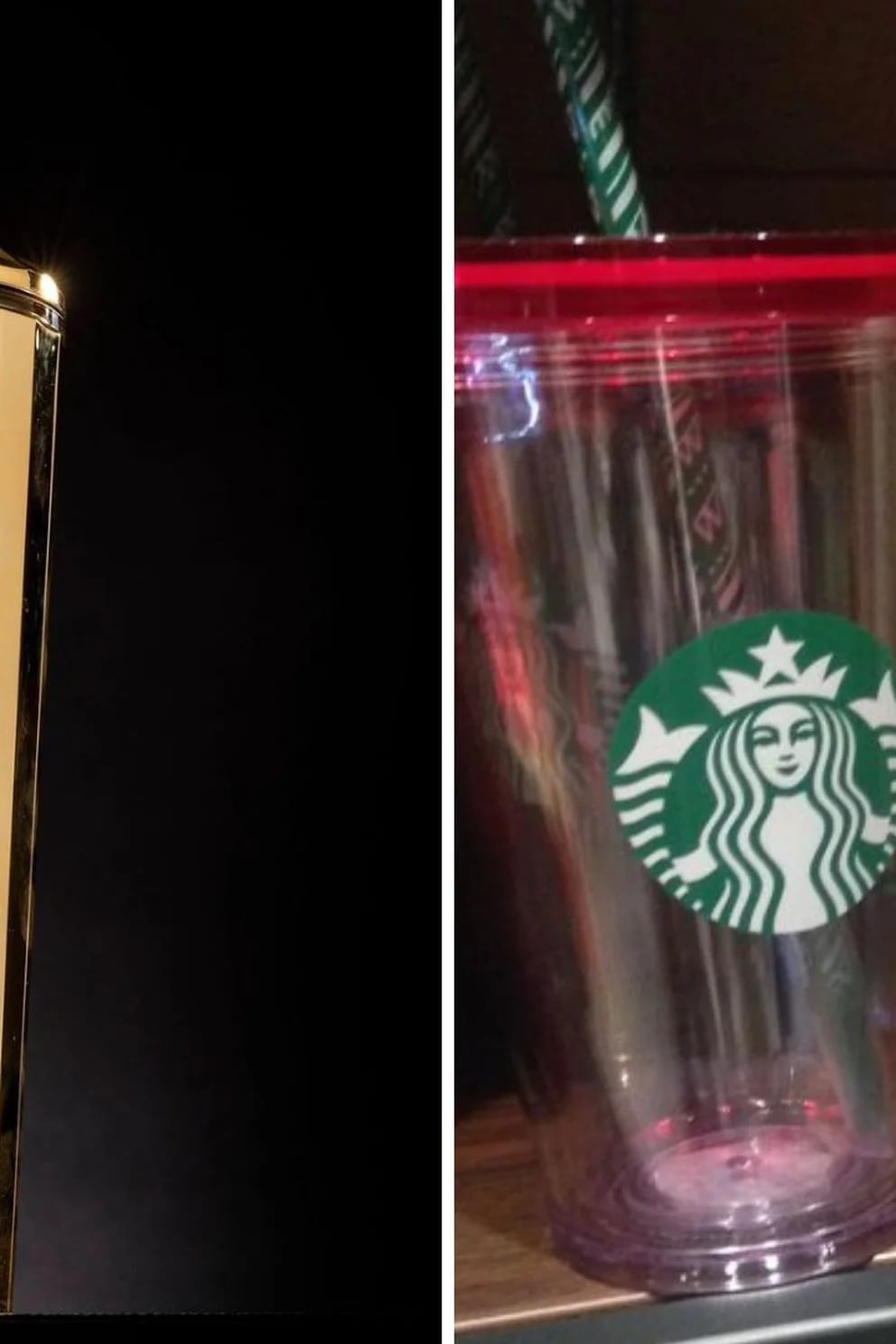 Vaso dorado de Starbucks, vaso de lujo personalizado, vaso de