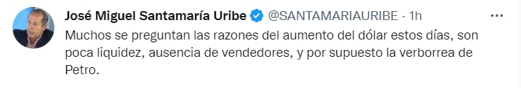 José Miguel Santamaría sobre dólar a 5 mil