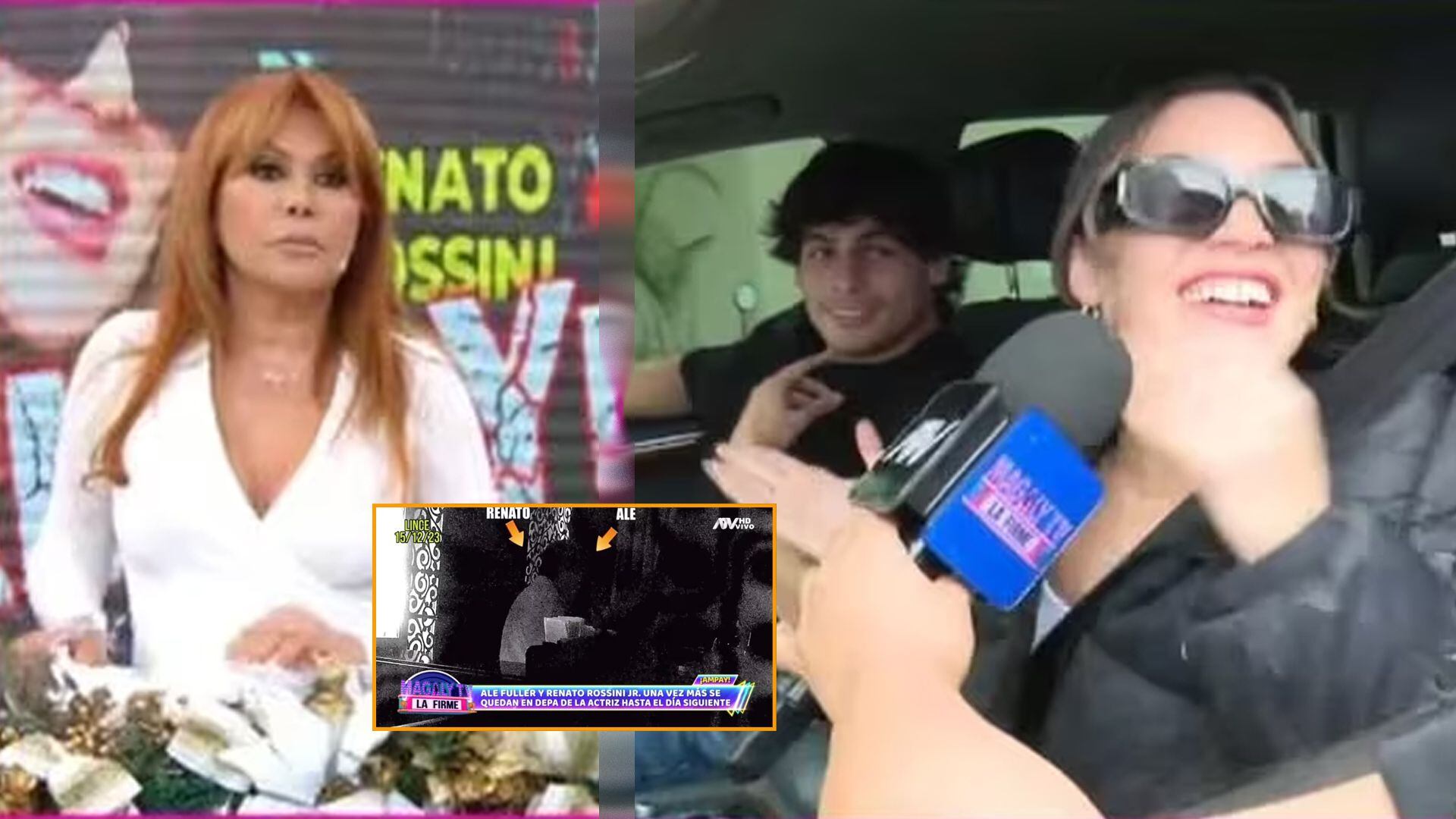 Ale Fuller y Renato Rossini Jr. responden por segundo ampay. (Captura: Magaly TV La Firme)