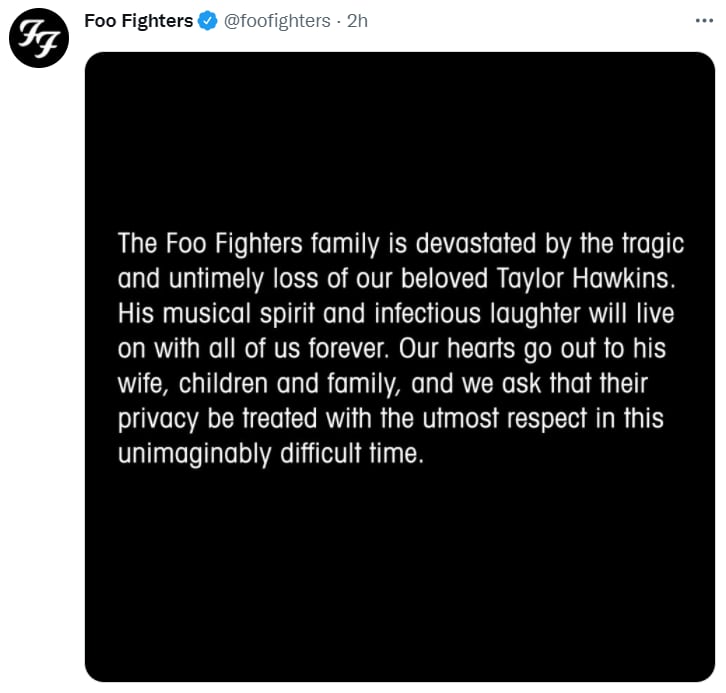 Foo Fighters - Тейлор Хокинс - Релиз - Хорошо вырезано
