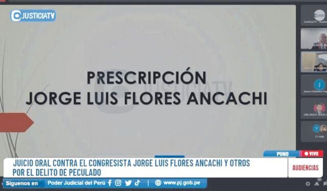 Defensa legal de congresista Jorge Flores Ancachi busca la prescripción de su caso.