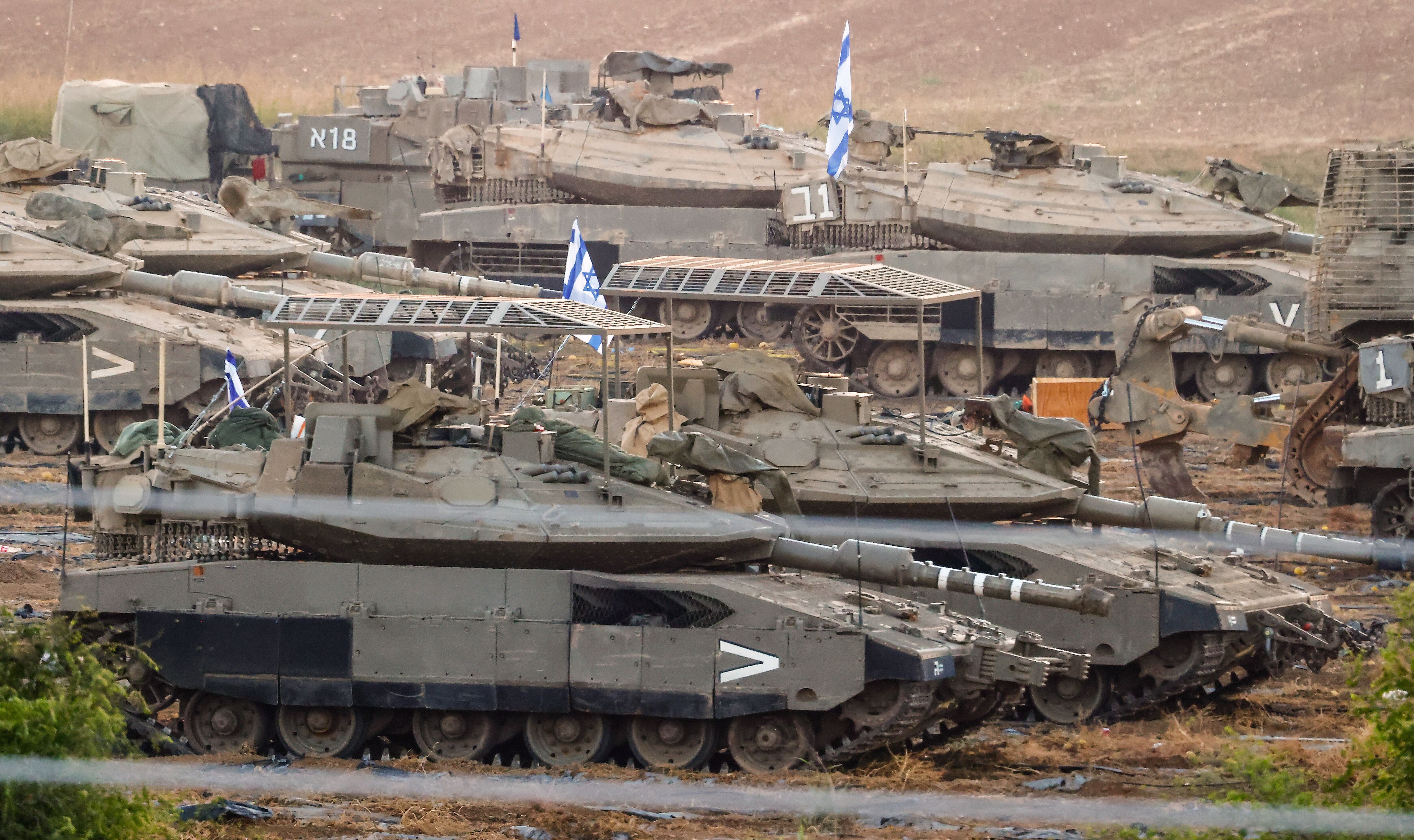 Imagen de tanques israelíes. EFE/EPA/HANNIBAL HANSCHKE
