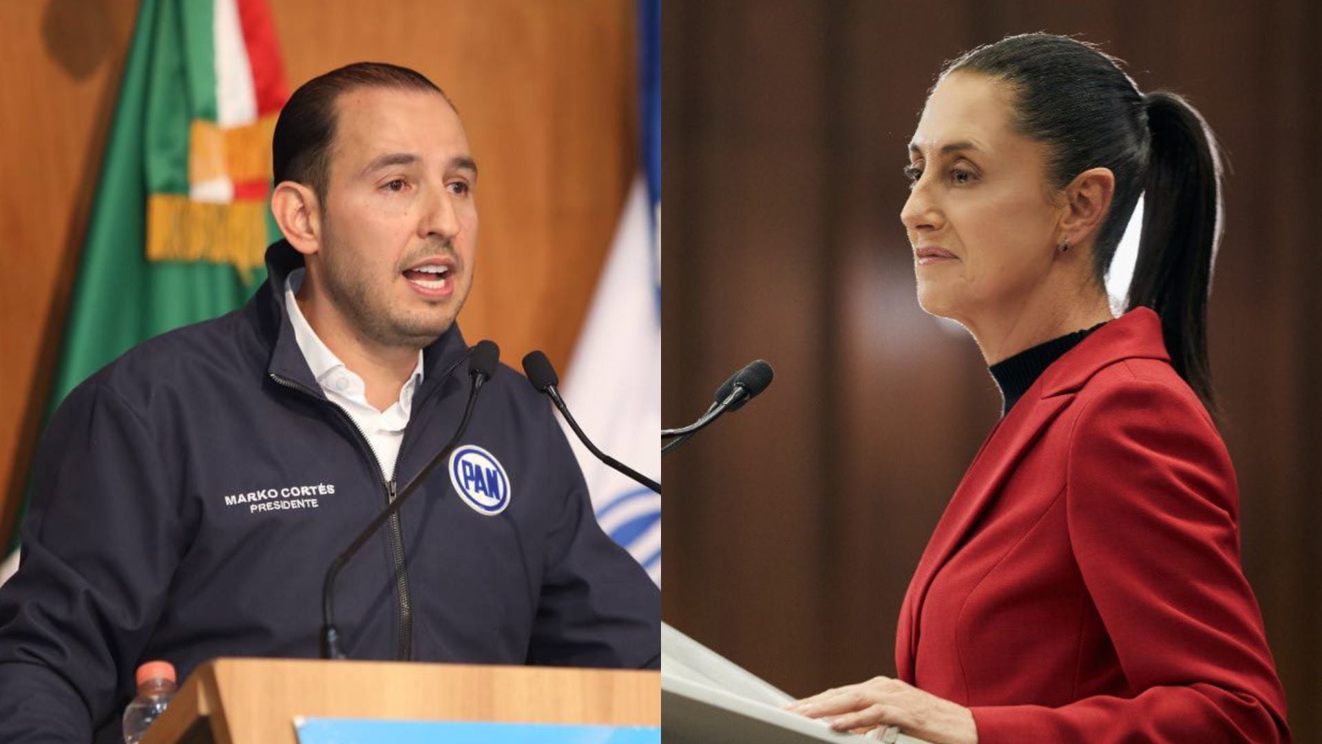 Marko Cortés señaló a Sheinbaum como principal responsable del caso Rébsamen (Fotos: Twitter/@MarkoCortes//@Claudiashein)