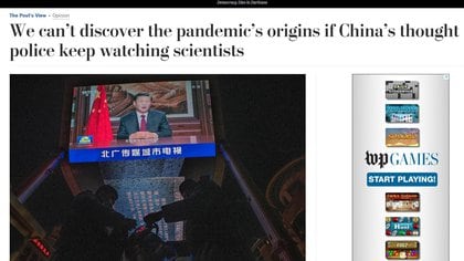 El editorial del diario The Washington Post sobre China y el ocultamiento que hizo de la pandemia (The Washington Post)