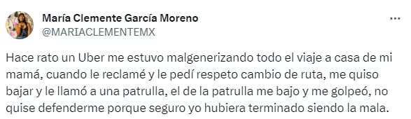 Tanto el conductor como un policía que transitaba por el lugar habrían arremetido contra la legisladora. 
Foto: TW María Clemente