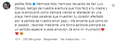 Polilla reaccionó al mensaje que dedicó su hijo después de un mes de muerta de 'La Gorda' Fabiola - crédito @soydavidpolania/Instagram