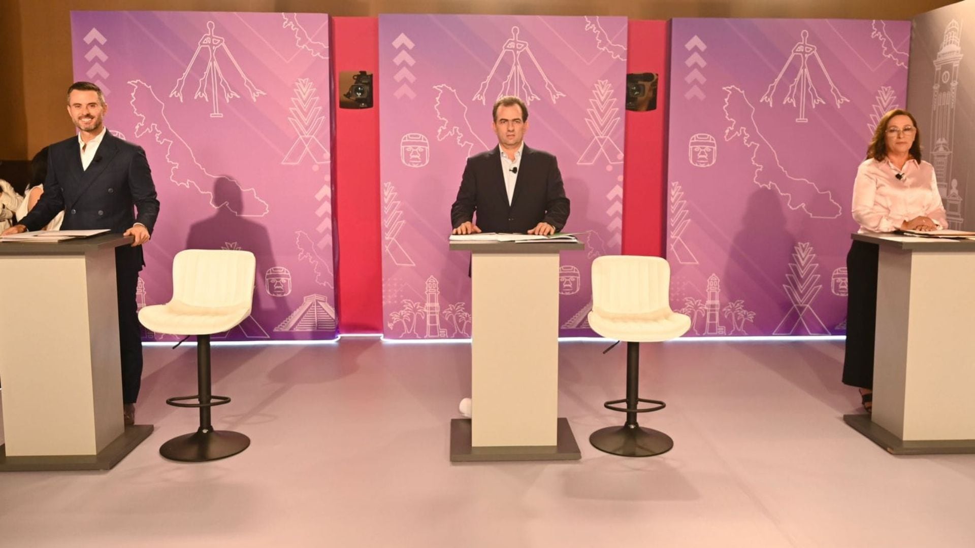 Foto de los candidatos al gobierno de Veracruz, Polo Deschamps, Pepe Yunes y Rocía Nahle.