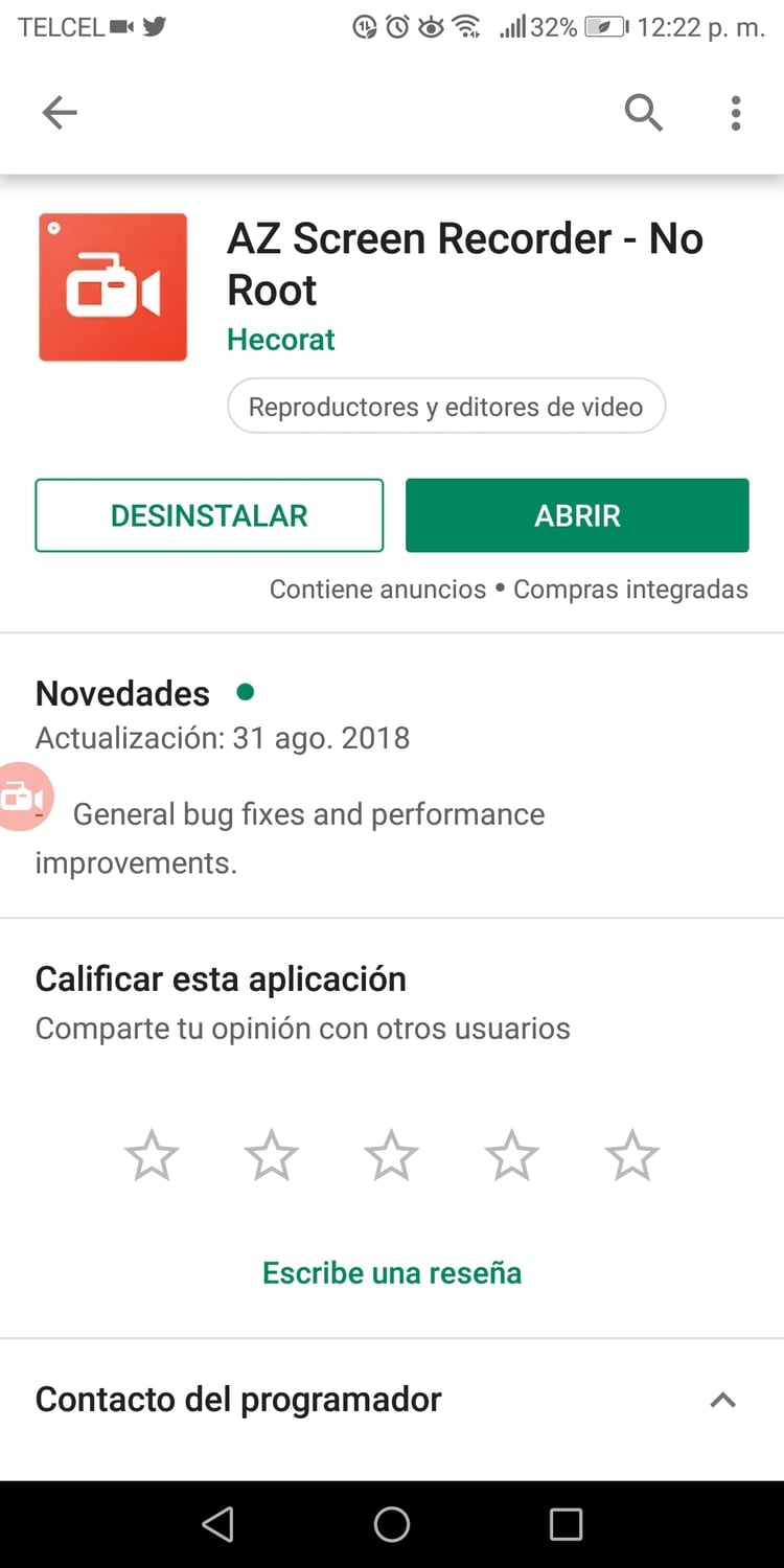 AZ Screen Recorder es el “estándar de oro” entre todas las aplicaciones que graban la pantalla de los dispositivos móviles (Captura de pantalla)