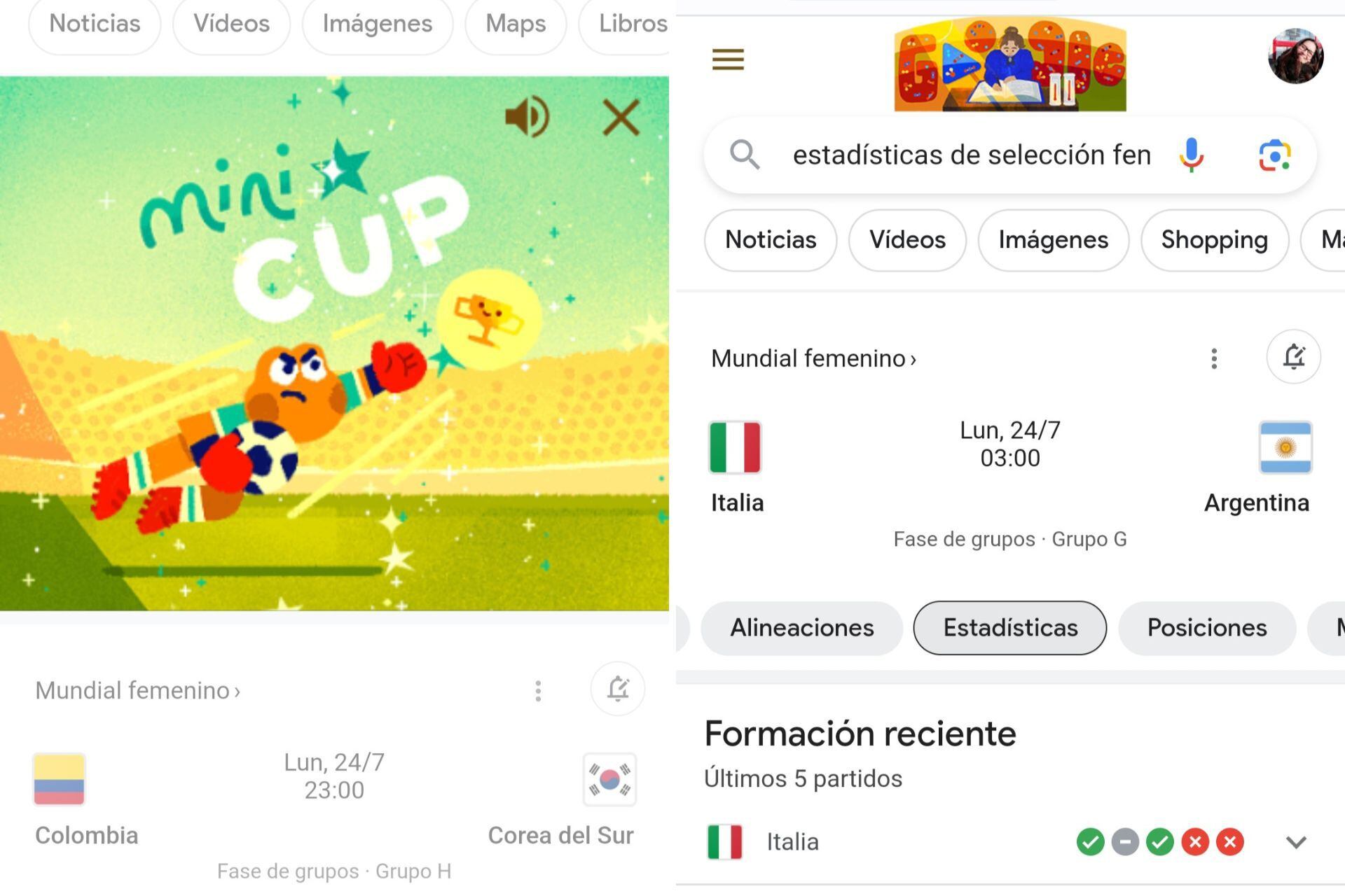 Google y la Copa Mundial Femenina: sigue a las jugadoras y accede a estadísticas en tiempo real. (Google)