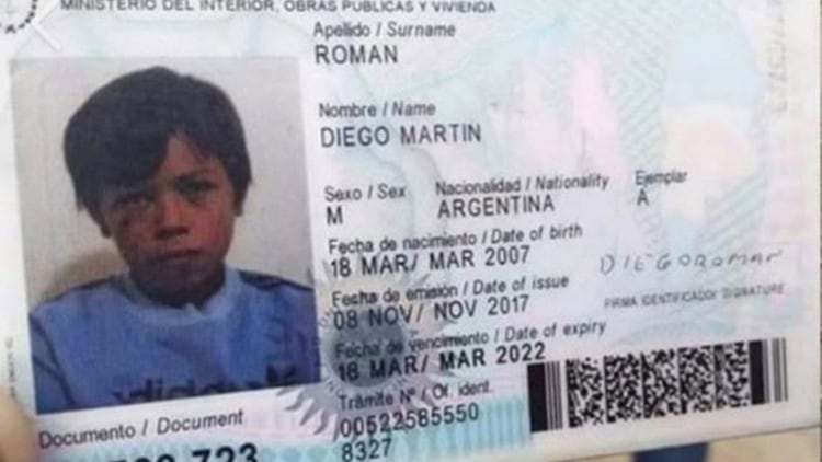 El DNI del niño que fue encontrado sin vida el jueves pasado