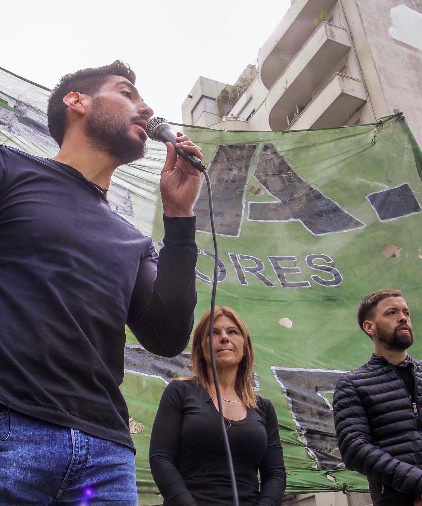 Facundo Moyano en un acto del Sindicato de Peajes