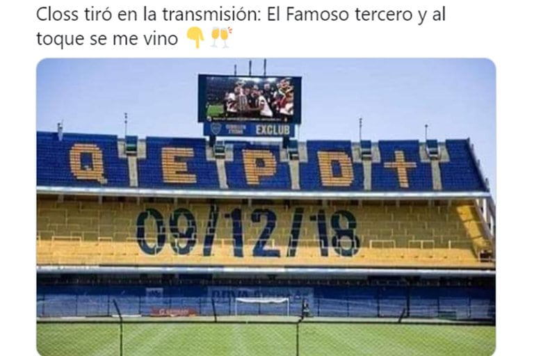 Mariano Closs relató el “famoso tercero” de River y los hinchas llenaron de memes las redes