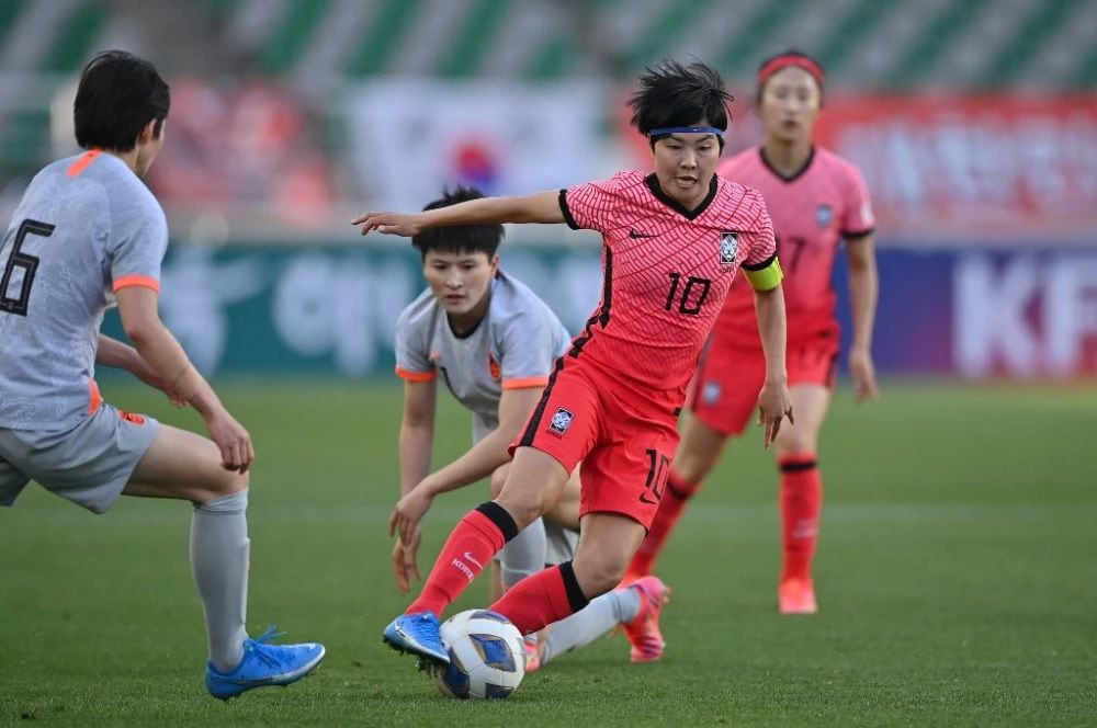 Ji So-yun, capitana y máxima goleadora de la selección de Corea del Sur femenina, es su principal referente en el Mundial femenino 2023 (AFP)