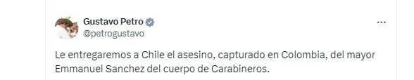 El presidente Gustavo Petro confirmó la extradición de venezolano acusado de asesinar a un carabinero en Chile - crédito captura de pantalla