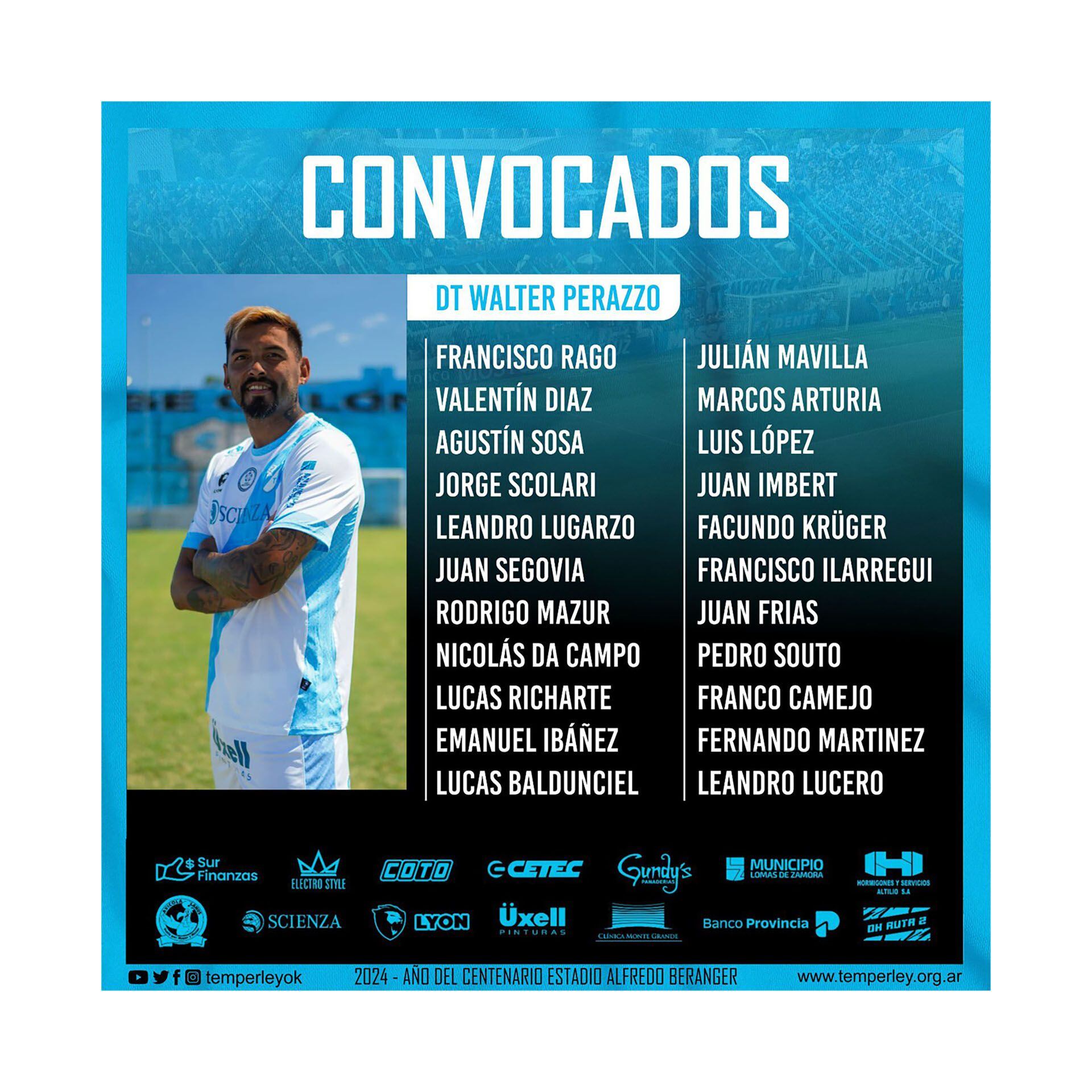 Convocados Temperley