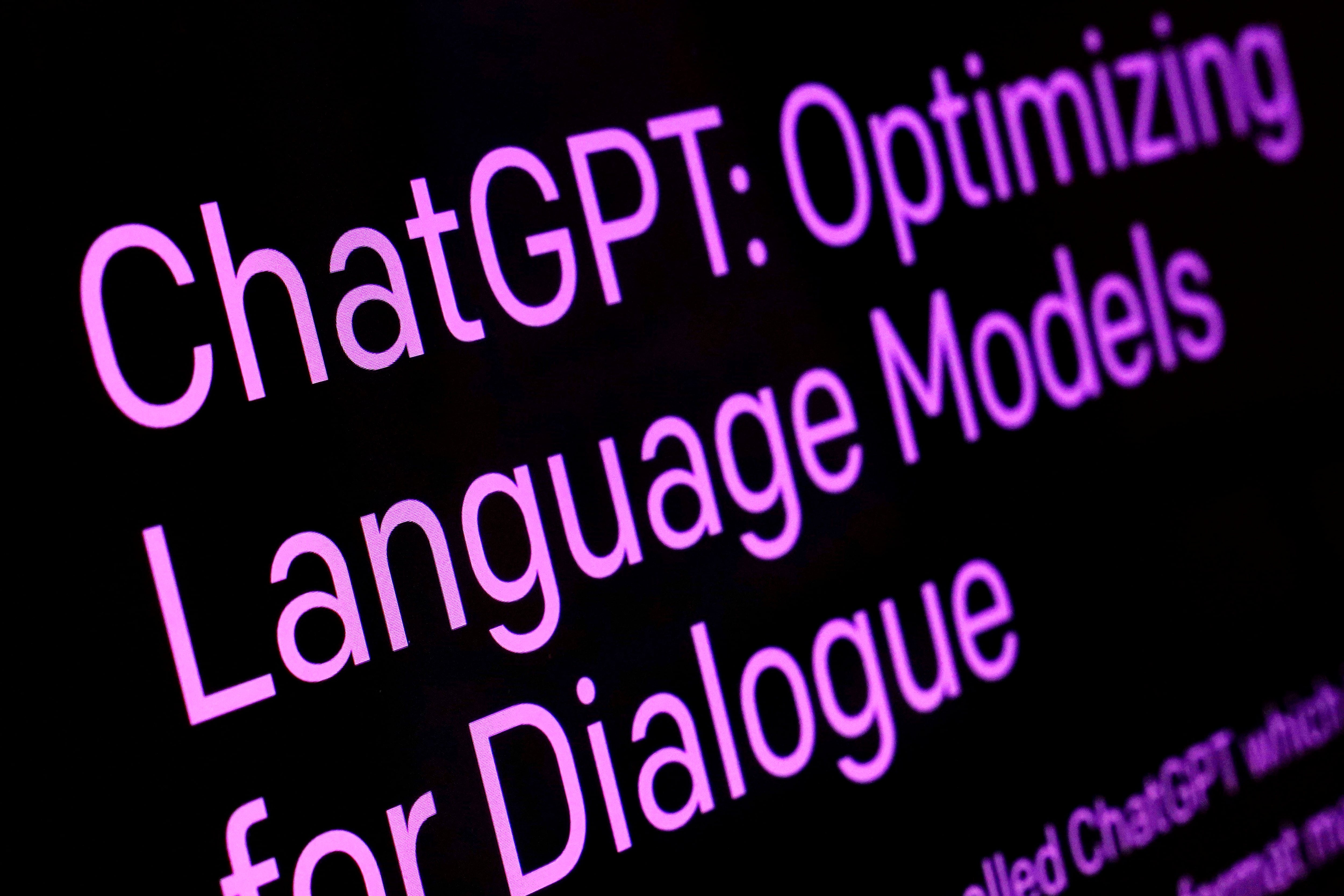 Un texto de la página de ChatGPT en el sitio web OpenAI (AP Foto/Richard Drew, Archivo)