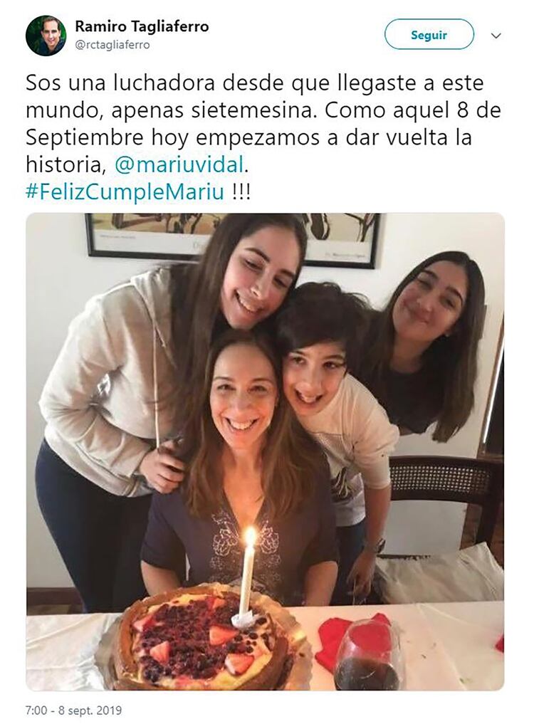 La foto y el mensaje que subió el ex marido de la gobernadora bonaerense (@rctagliaferro)