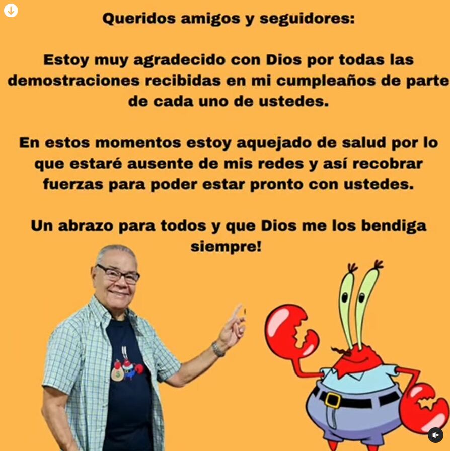 Último mensaje del actor en su cuenta (Instagram/@lperezpons)