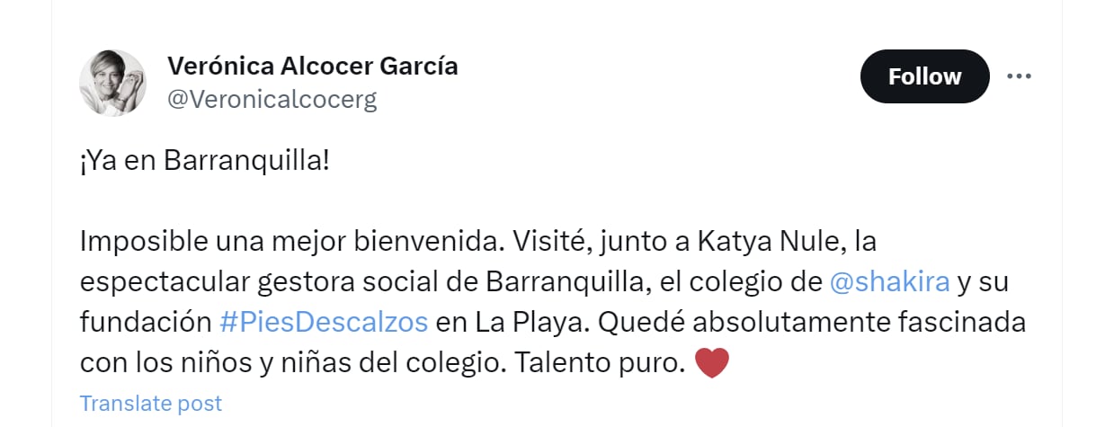 Verónica Alcocer llegó a Barranquilla para celebrar el Carnaval de Barranquilla - crédito @Veronicalcocerg7X